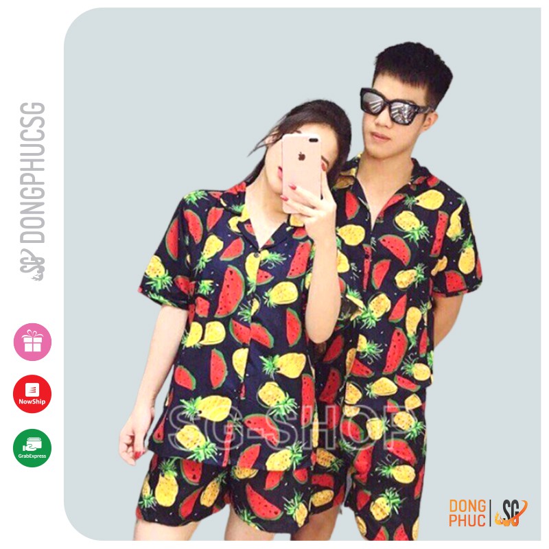 Đồ đi biển đôi nam nữ nguyên bộ áo quần hoạ tiết nổi bật đủ size bé trai gái &amp; người lớn bigsize | DONGPHUCSG