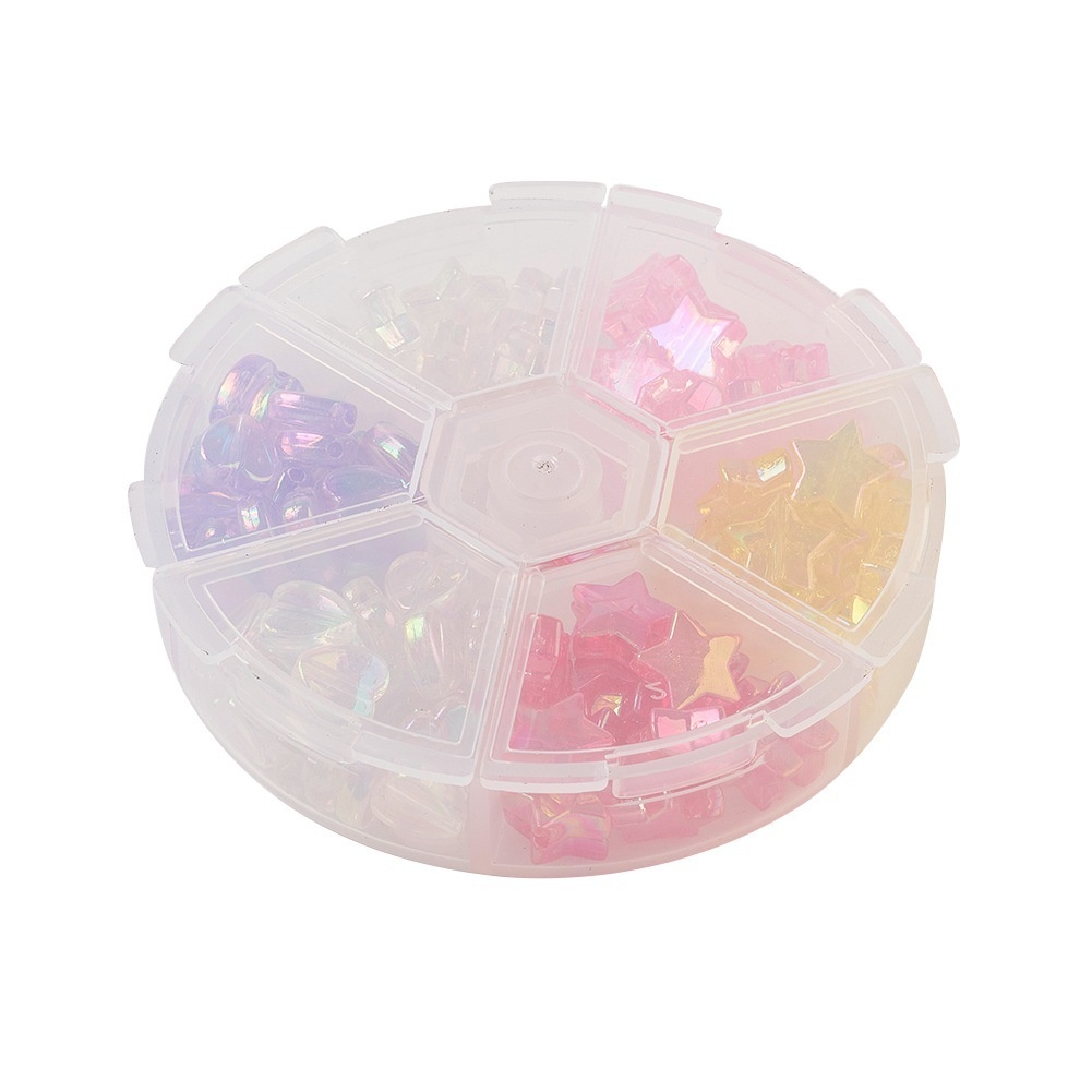 Bộ 110 hạt nhựa acrylic hình ngôi sao / trái tim xinh xắn dùng làm đồ trang sức thủ công