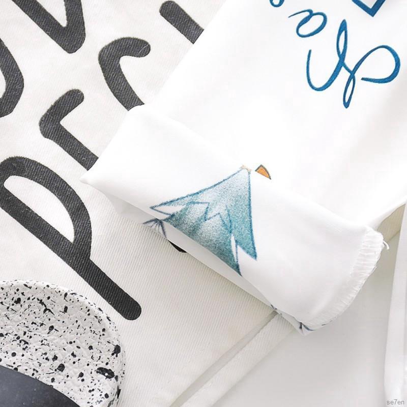 Set đồ ngủ Se7en tay dài in họa tiết cây thông dành cho bé