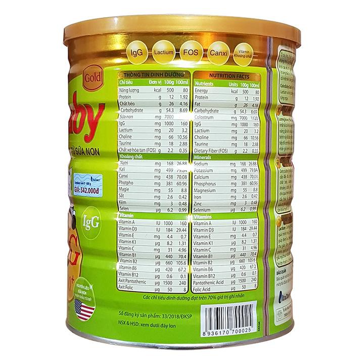 Sữa ColosBaby Gold 1000IgG 0+ 800g (Chính Hãng VitaDairy, Date 2024)