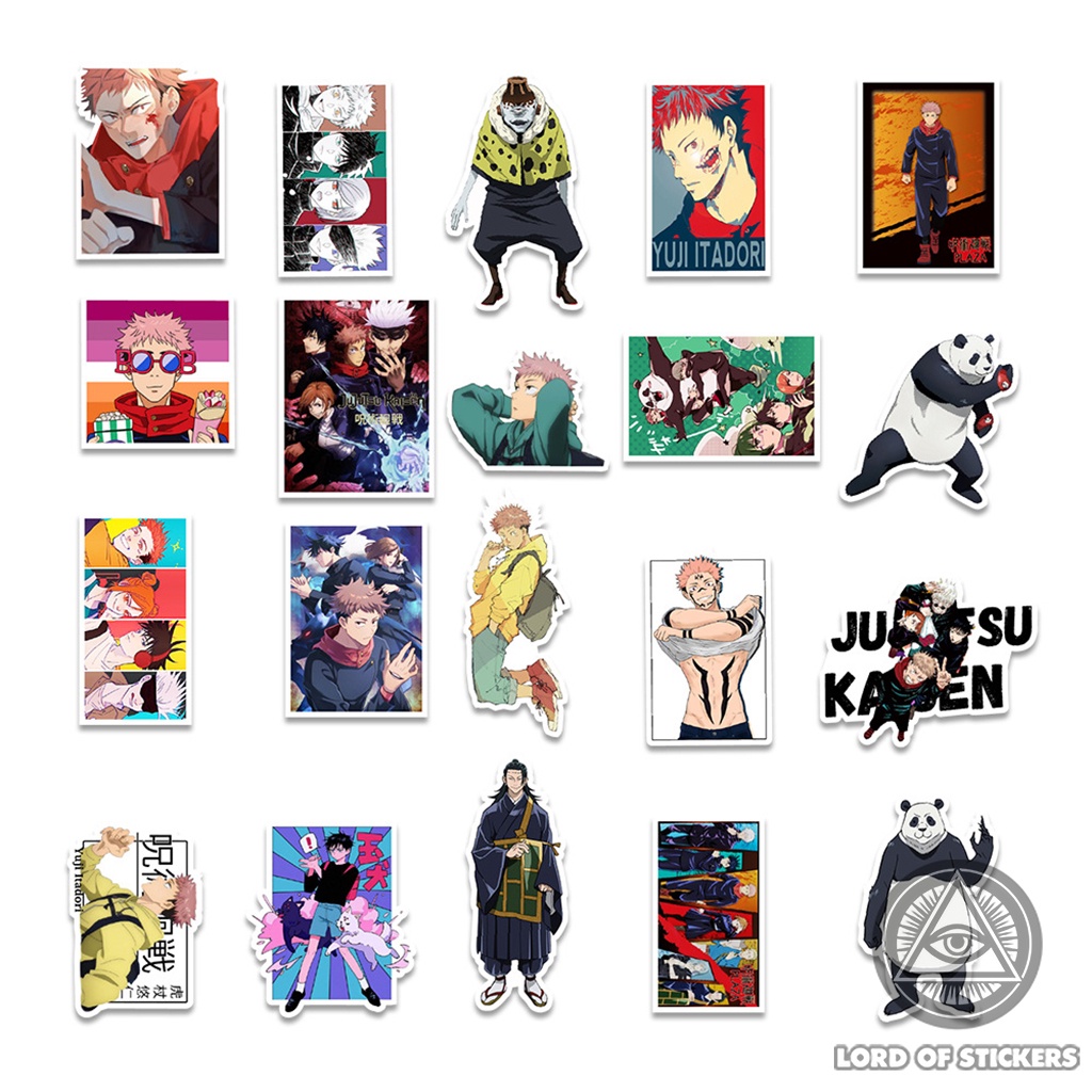 Set 50 Hình Dán Jujutsu Kaisen Sticker Anime Manga Chú Thuật Hồi Chiến Trang Trí Mũ Bảo Hiểm, Điện Thoại, Laptop, Vali