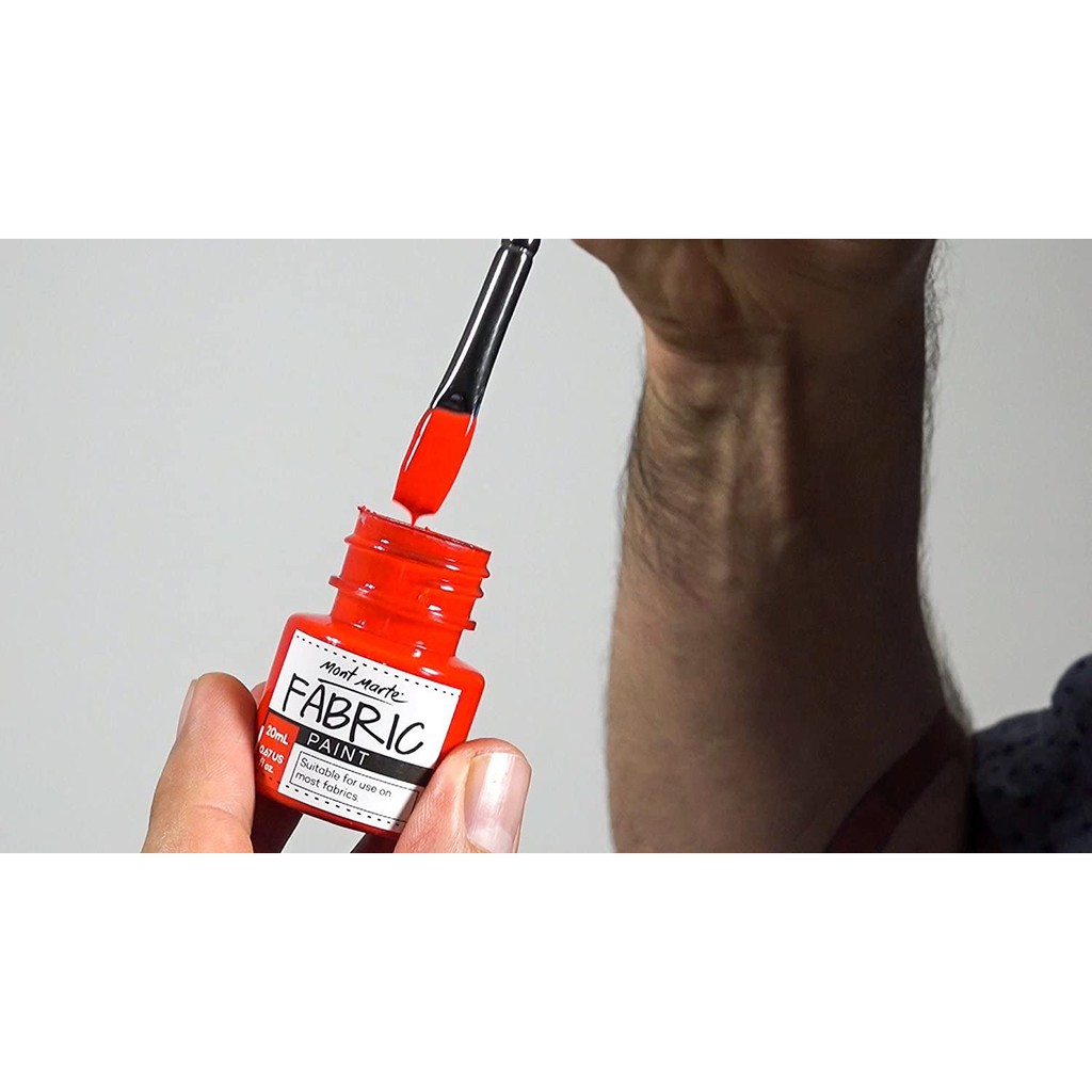 Màu vẽ vải Mont Marte - Fabric Paint 8/12/20/24/36 màu x 20ml ( Hàng Chính Hãng )