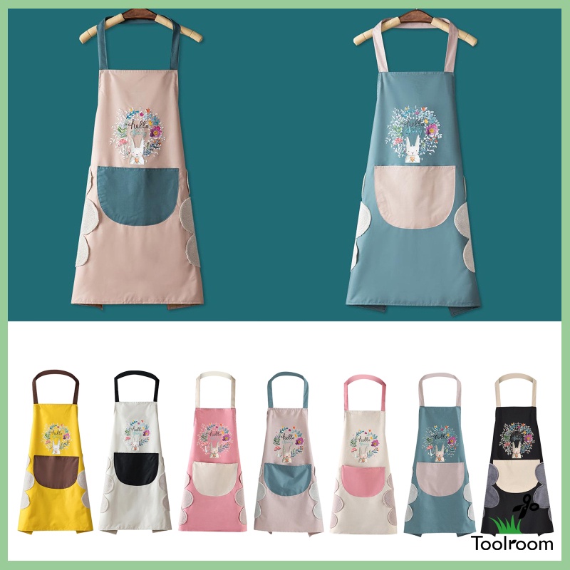 Tạp Dề Nấu Ăn Có Túi Và Khăn Lau Tay Màu Hồng Nhạt Dành Cho Nữ