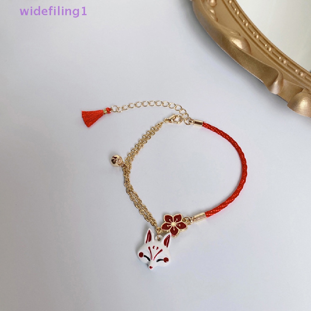 1 Vòng Tay May Mắn Mặt Hình Cáo Hoa Đỏ Phong Cách Hoạt Hình Dễ Thương Dành Cho Nữ