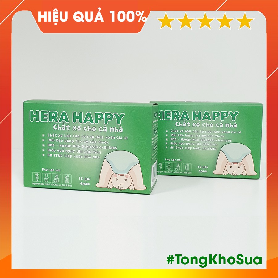 COMBO 2 Hộp Chất Xơ Chống Táo Bón HERA HAPPY [HÀNG CHÍNH HÃNG ? CAM KẾT HIỆU QUẢ SAU 5 NGÀY]