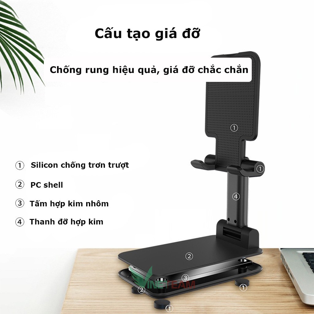 Giá đỡ điện thoại, iPad để bàn có thể gập gọn, chống tê mỏi tay -dc4310