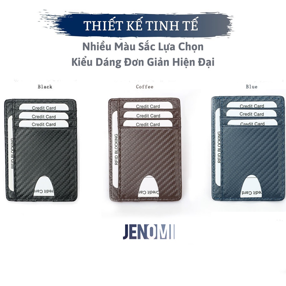 Ví Nam đựng thẻ dáng đứng, Bóp nam bằng sợi carbon thông minh chống RFID MSP đựng Name Card, CMND, GPLX tiện lợi Xịn