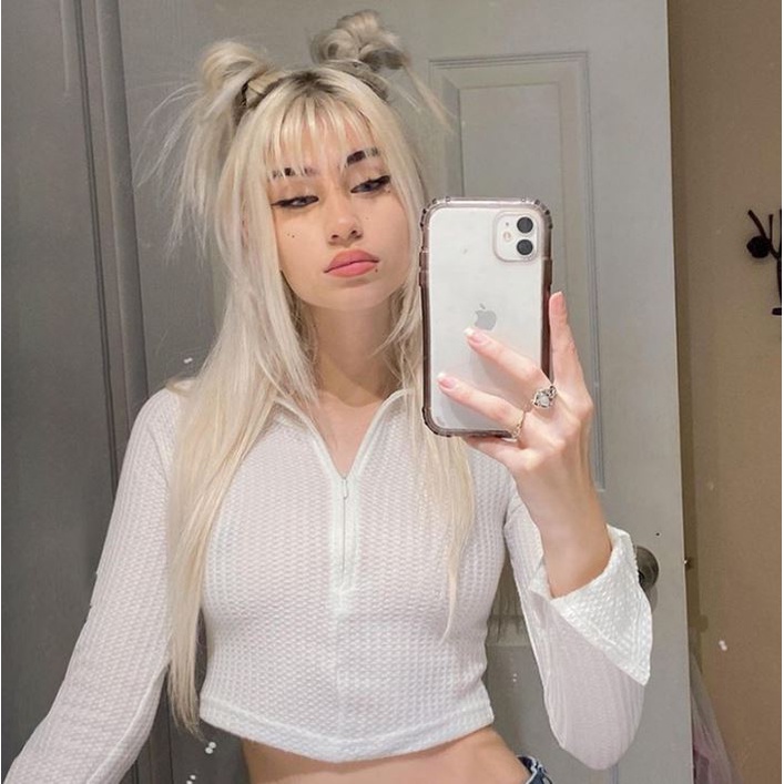 Áo croptop trắng HAC111 Hỉn Hỉn Store