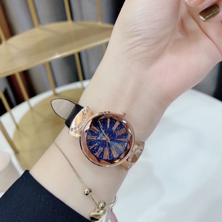 Đồng hồ thời trang nữ nhãn hiệu Bolun dây da nhân tạo mặt đá Saphia | BigBuy360 - bigbuy360.vn