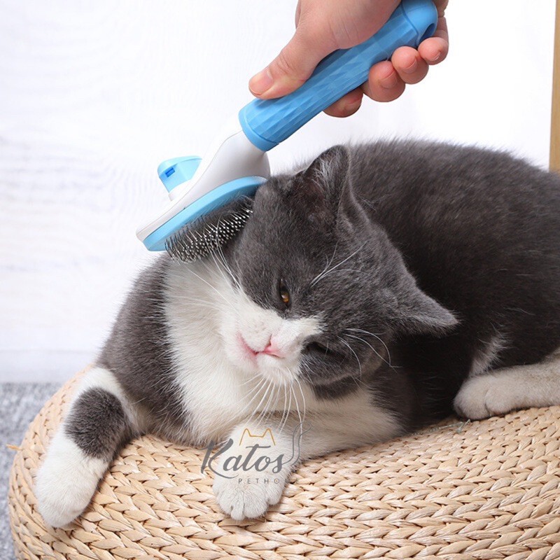 [Mã PET50K giảm Giảm 10% - Tối đa 50K đơn từ 250K] Lược vuông lớn chải lông massage (có nút đẩy lông) cho thú cưng