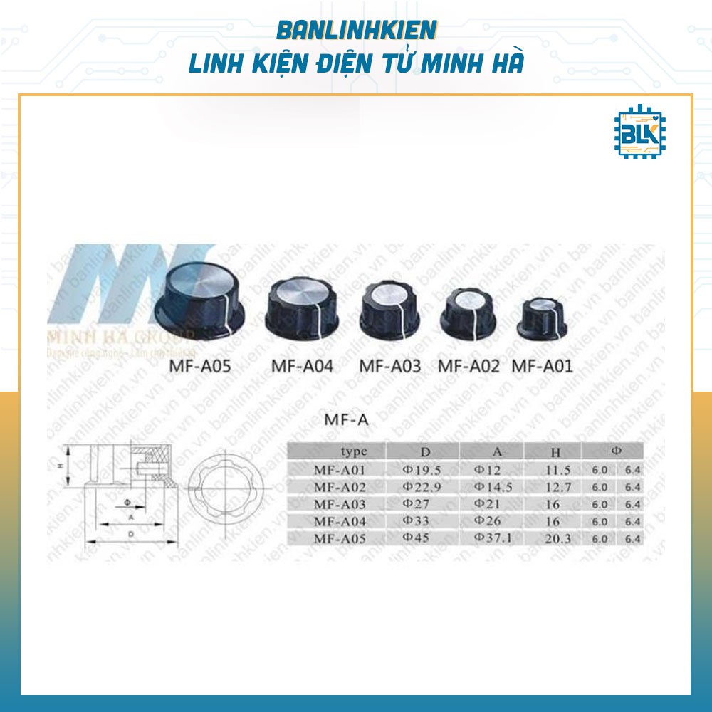 Núm Triết Áp 6MM MF-A03 (Đen)