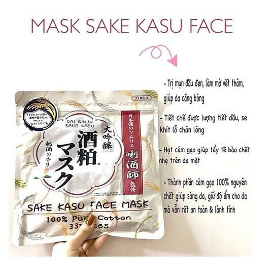 Mặt nạ Sake Kasu Face Mask Nhật Bản - 100% Authentic
