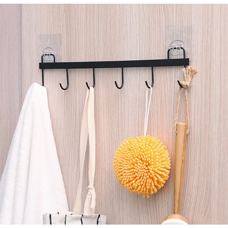 GIÁ SẮT 6 MÓC DÁN TƯỜNG TIỆN DỤNG