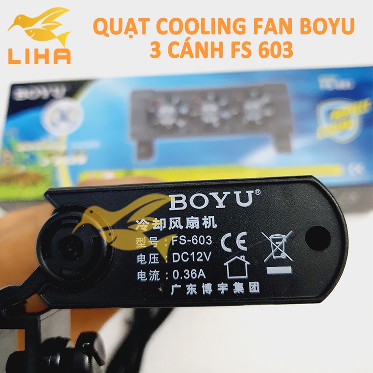 Quạt Làm Mát Bể Cá Boyu FS601 FS602 FS603 FS604 FS605 - Bền, Êm, Đẹp, Tiết Kiệm Điện Cho Bể Cá, Thủy Sinh