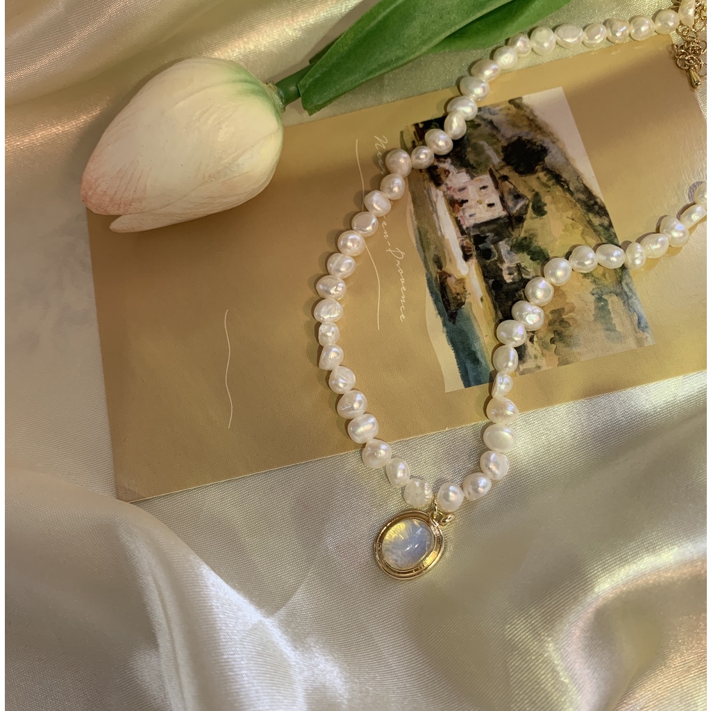 Vòng cổ ngọc trai giả sang trọng phong cách retro thời trang cho nữ