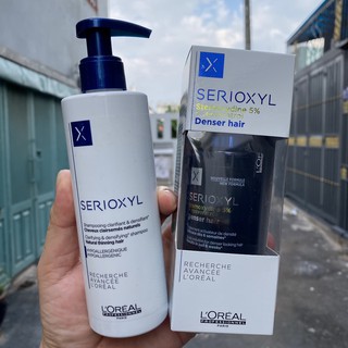 Dầu gội và tinh chất ngăn rụng và kích thích mọc tóc L'oréal Serioxyl 250ml/90ml | New 2024