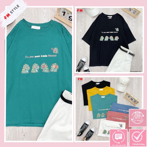 Áo thun cặp cổ tròn | Áo hoạt hình khủng long dễ thương | Fm store 220217029