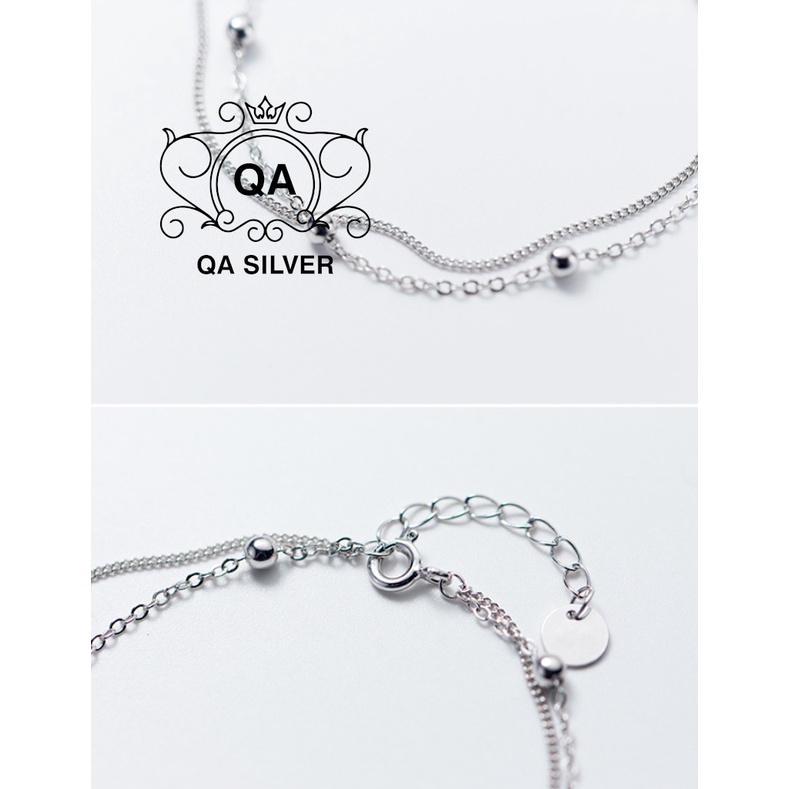 Vòng tay bạc bi lắc bạc dây kép S925 LAYER Silver Bracelet QA SILVER BR180903