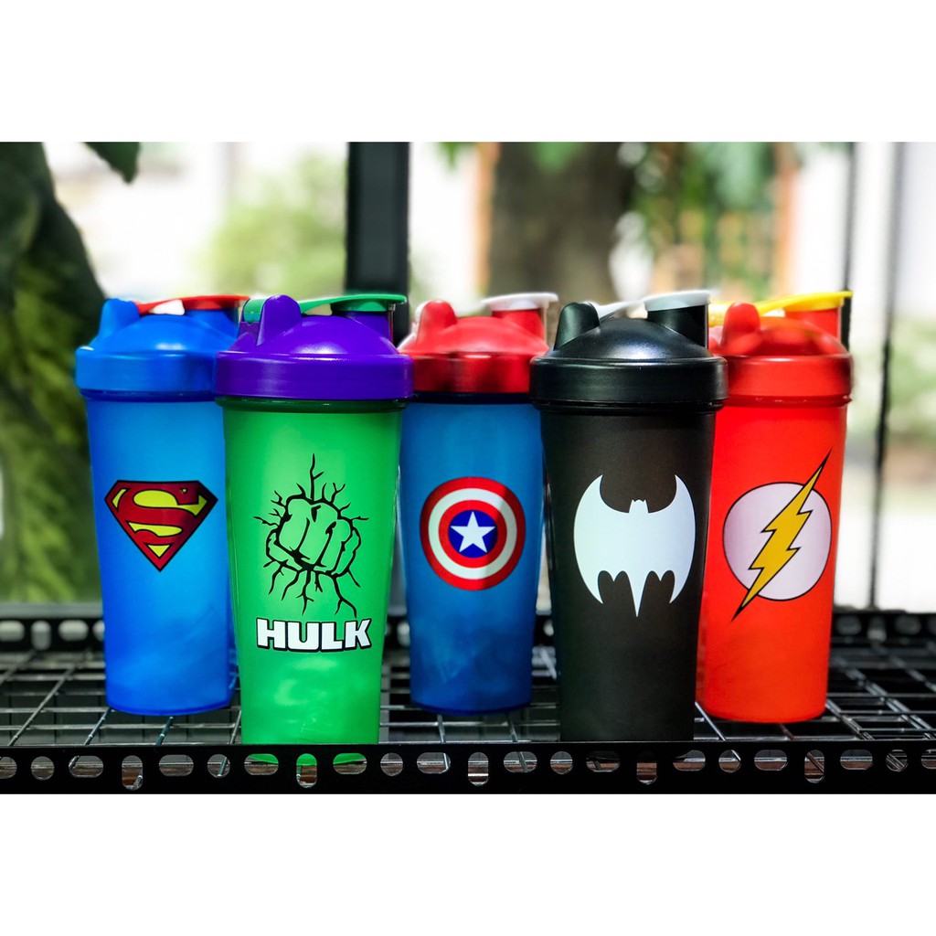 Bình nước lắc sữa Whey Siêu nhân - Shaker tập gym siêu anh hùng - người dơi Cao cấp Chính hãng giá rẻ
