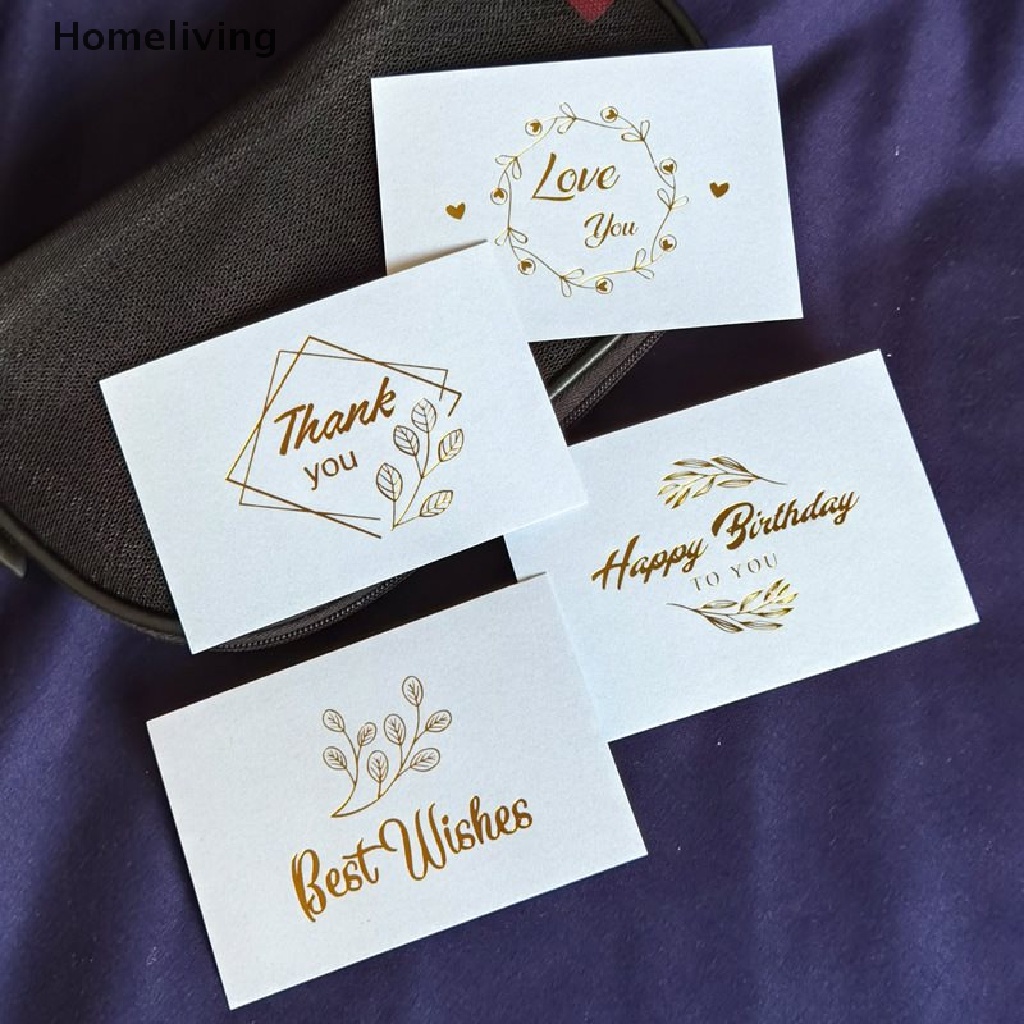 Set 50 Thiệp Chúc Mừng Sinh Nhật / Đám Cưới Màu Đồng In Chữ Thank You Xinh Xắn Thẻ