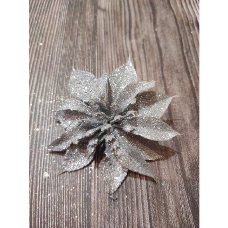 Sỉ bông hoa trà,hoa trạng nguyên kim tuyến nhỏ 10cm trang trí giỏ quà tháp bánh oản tài lộc