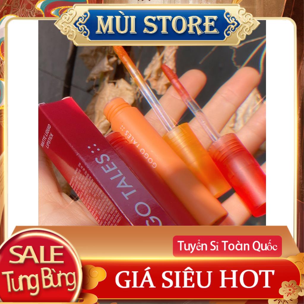 Son Kem Lì RƯỢU VÀNG GOGO TALE không vỏ hộp nội địa sỉ rẻ matte lipstick lâu trôi mềm mịn chuẩn màu MÙI STORE