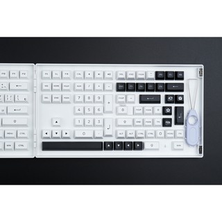 Bộ AKKO Keycap Black on White (PBT Double-Shot/ASA profile/158 nút)