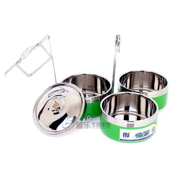 CÀ MEN INOX, CẶP LỒNG Ủ INOX 304, CẶP LỒNG ĐỰNG CƠM 2 LỚP INOX 304 GIỮ NHIỆT, CÓ NẮP PHỤ CHỐNG TRÀN- GIIGAMART