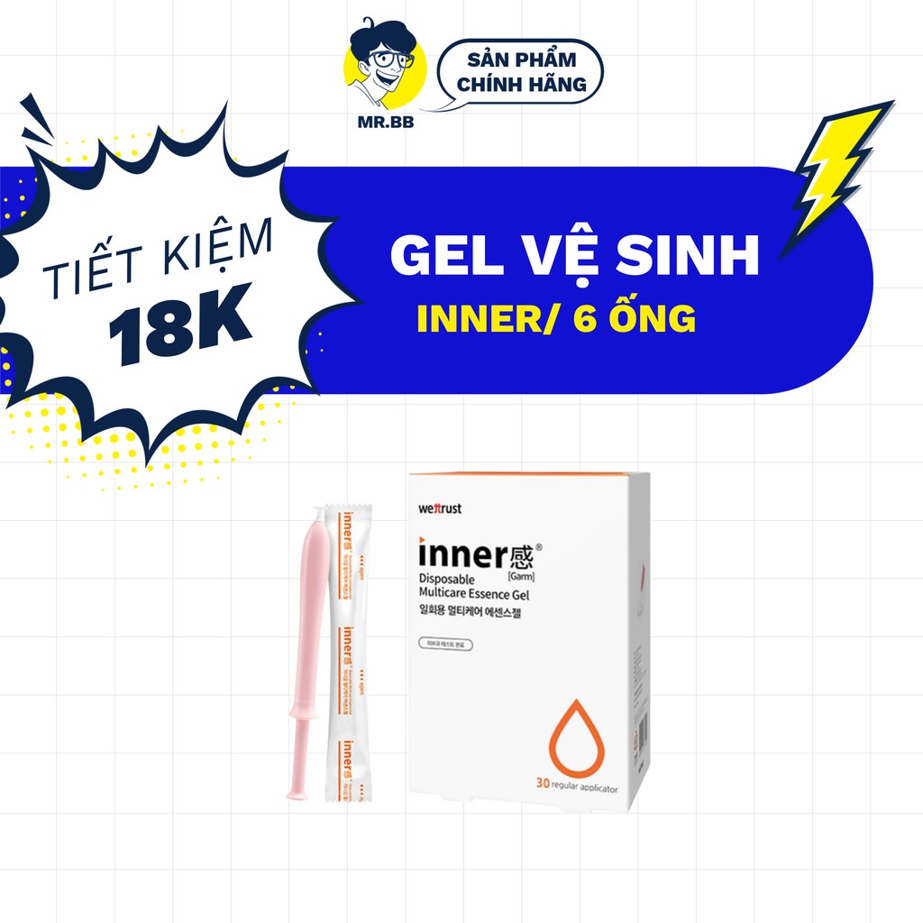 Combo 06 Đũa Gel Inner Vệ Sinh Phụ Nữ Làm Sạch, Dịu Nhẹ, Chống Viêm Chính Hãng Inner Garm Feminine Cleansing Gel