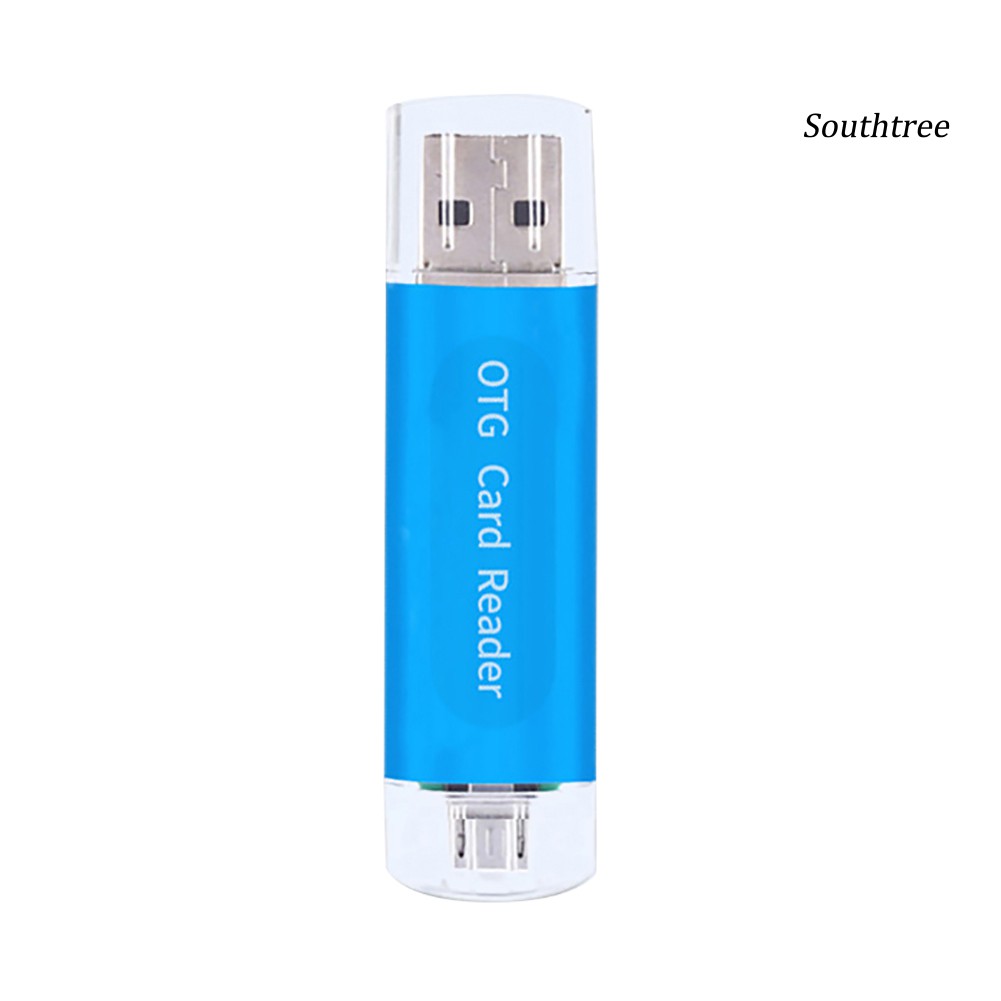 【Ready stock】2 in 1 USB 2.0 Phone OTG Dual TF SD Card Reader Adapter for PC Computer Android