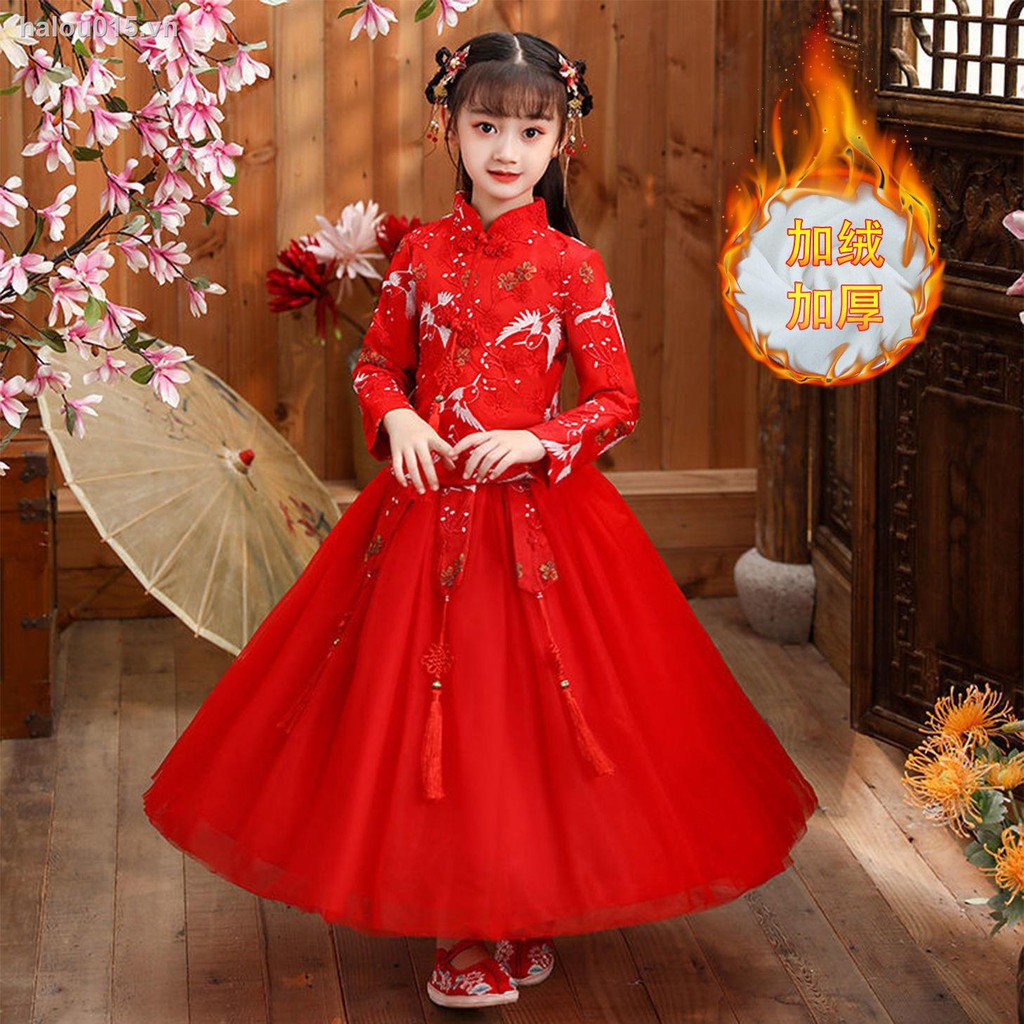 Bộ Váy Hán Phục Trung Hoa Xinh Xắn Cho Bé Gái 2021