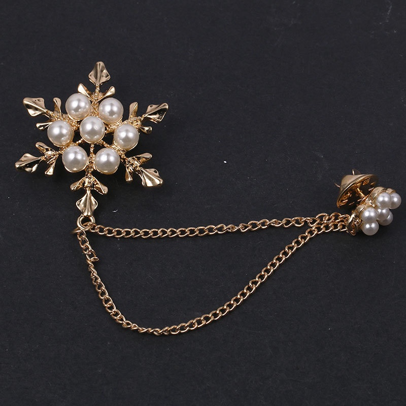 Ghim Cài Áo Hình Bông Tuyết Đính Đá Nhân Tạo Phong Cách Giáng Sinh Mới