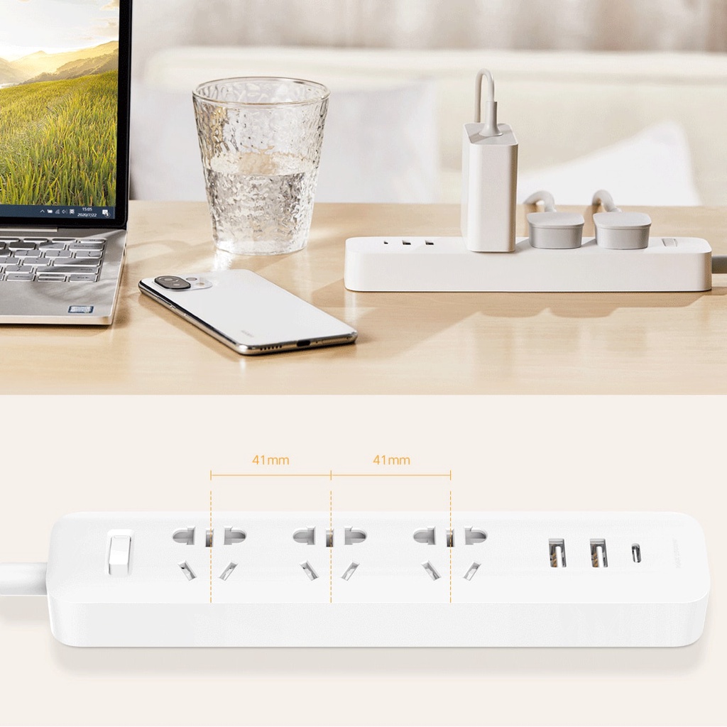 Ổ cắm tích hợp sạc nhanh 20w 2A1C Xiaomi XMCXB05QM/Xiaomi Gosund CP5 kết nối app 4 ổ 3 USB Power Strip Power Strip