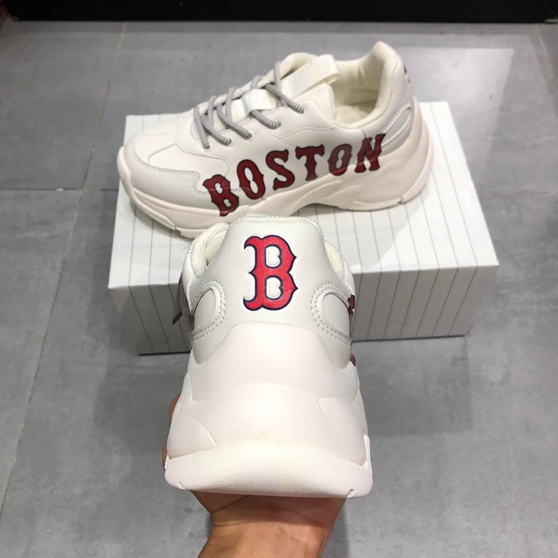 Giày Sneaker Unisex MLB Big Ball Chunky Boston màu trắng đỏ  | PiuPiu Authentic