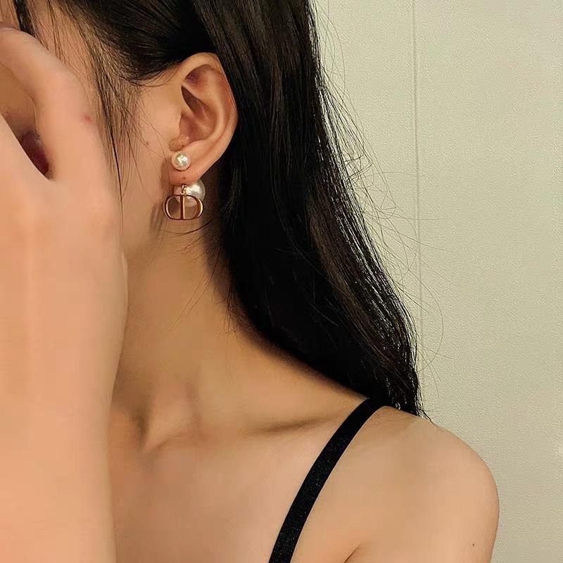 Khuyên tai CD ngọc trai nhân tạo loại 1 bông tai CD siêu sang BT45