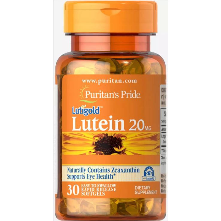 [CHÍNH HÃNG]Chống lão hóa thoái hóa điểm vàng,tăng cường thị lực,bổ mắt Lutigold Lutein 20 mg Zeaxanthin Puritan’s Pride