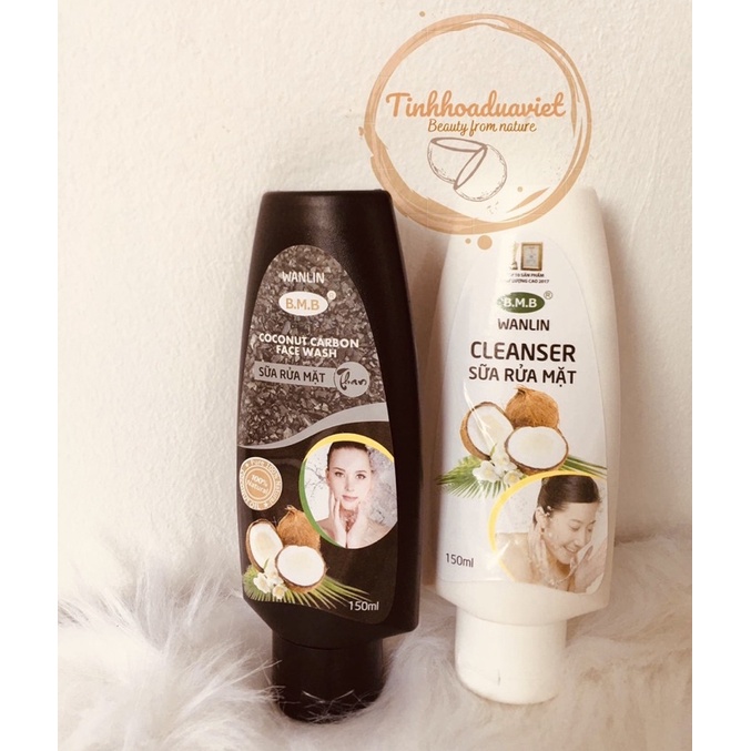 SIÊU HOT Bộ đôi sữa rửa mặt sáng da mờ thâm tặng Sample Mặt nạ đất sét hoặc xà phòng than dừa #40k