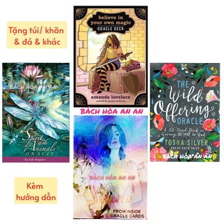 🎁Bộ bài oracle Believe in your own magic, shine from the inside, the wild offering, spirit of the animals tặng túi