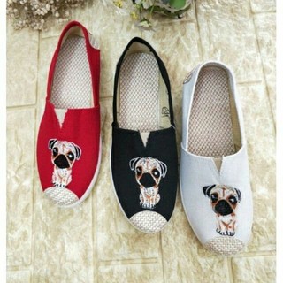 Giày slip on hình chim, chó
