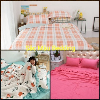 Bộ chăn ga gối hè thu chất liệu Cotton đũi nhẹ, chăn chần bông 😚