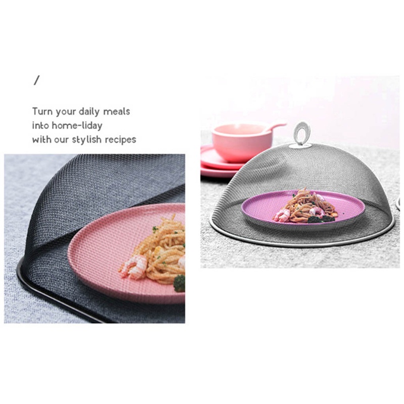 Lồng bàn lưới kim loại hình tròn đậy thức ăn chống bụi