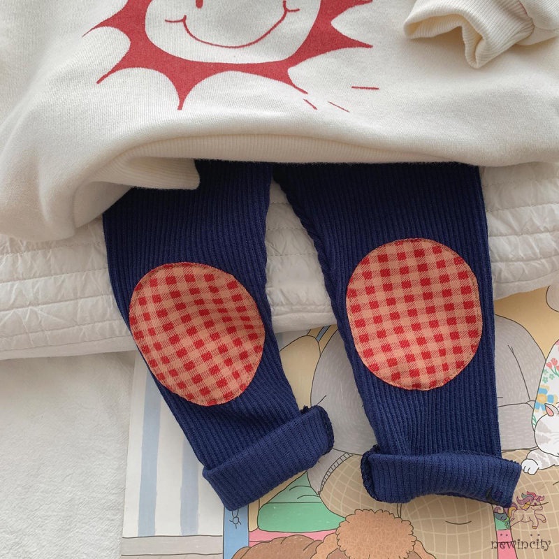 Quần legging dệt kim co giãn đáng yêu cho bé gái kiểu Hàn Quốc