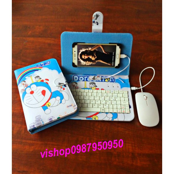 Bao da bàn phím cao cấp kèm chuột chơi được game dùng cho mọi điện thoại-video thật