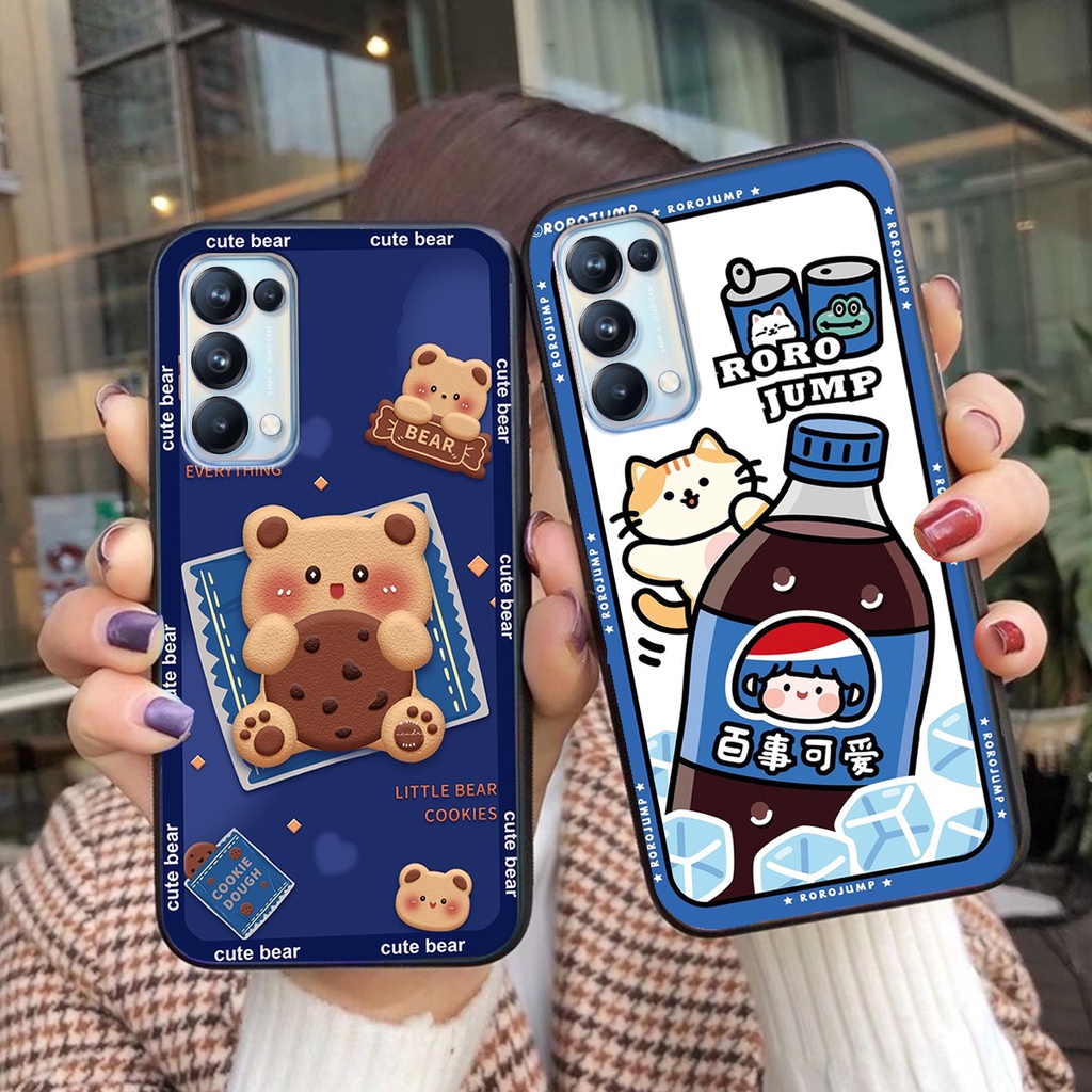 Ốp lưng Oppo RENO 5 in hình 3D GẤU cute be@r, soda, happy day cực hot ,thời thượng