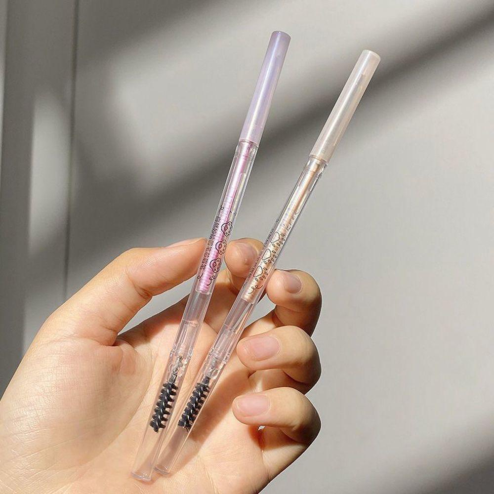 Bút Chì Kẻ Lông Mày Kèm Cọ Hai Đầu Màu Nâu / Đen Siêu Mảnh Chống Nước Chống Mồ Hôi Tự Nhiên