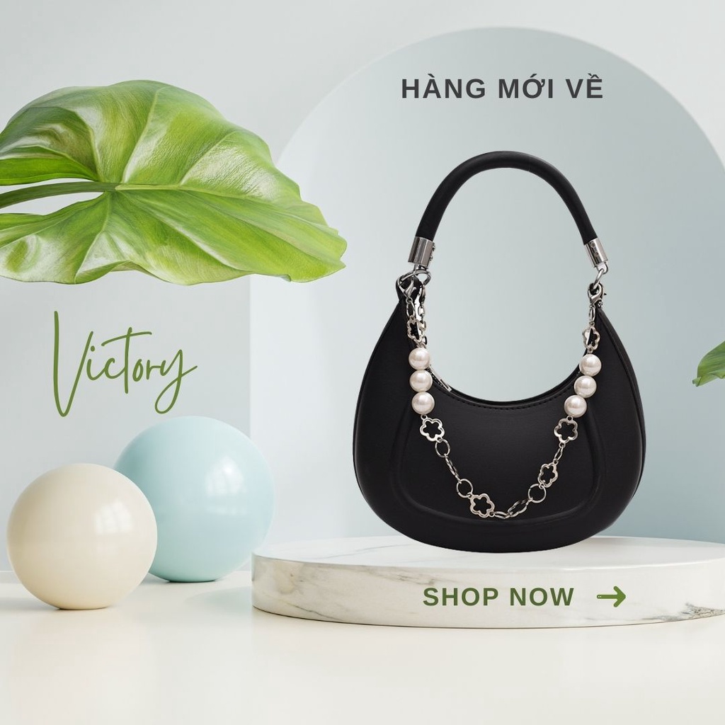 Túi Xách Nữ VICTORY Đeo Chéo Có Quai Ngọc thời trang Hàn Quốc Dự Tiệc Đi Làm sang chảnh SKU: 382