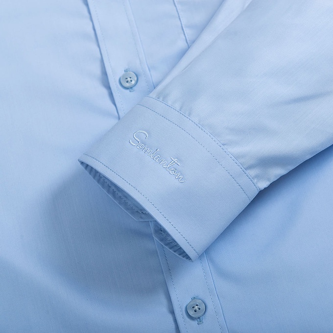 [HÀNG VIỆT NAM] Áo Sơ Mi Nam Công Sở Thương Hiệu Anton Dài Tay Công Sở Vải Cotton Xanh Dương  -A14 | BigBuy360 - bigbuy360.vn