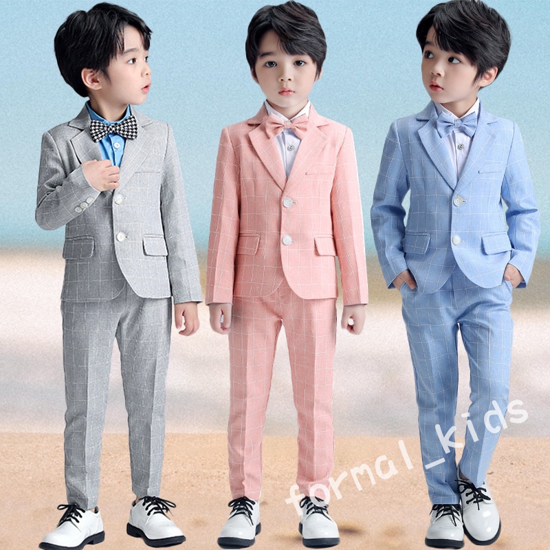 Bộ Áo Blazer Kèm Quần Tây Thời Trang Lịch Lãm Cho Bé Trai 2-14 Tuổi