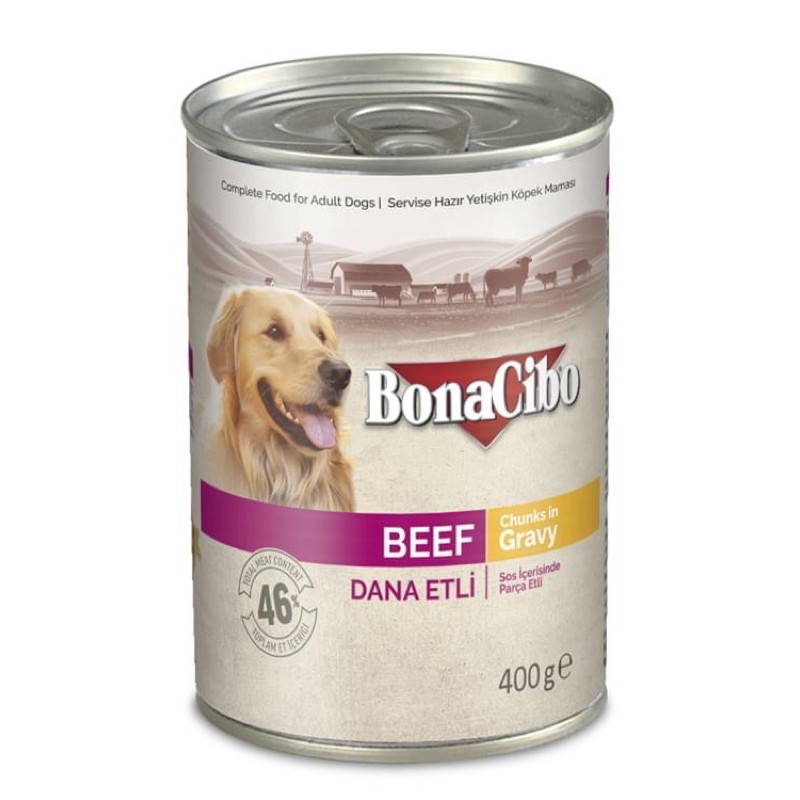 Pate chó Bonacibo lon 400g (xuất xứ Thổ Nhĩ Kỳ)