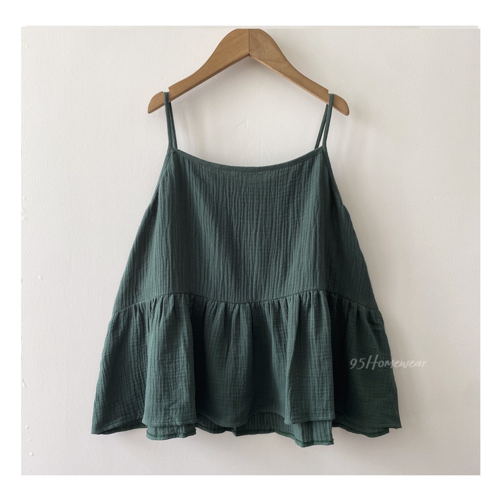 Áo 2 dây màu trơn form babydol xinh xắn ( Hình thật shop tự chụp )